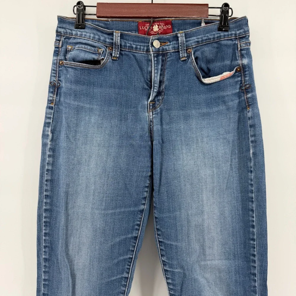 Lucky Brand Sofia Straight Leg Jeans Womens 10/30 Long Blue Medium Wash Mid Rise